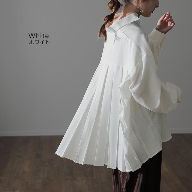 シャツ レディース  プリーツ チュニック 羽織 長袖 きれいめ 大きいサイズ | HUG.U | 21