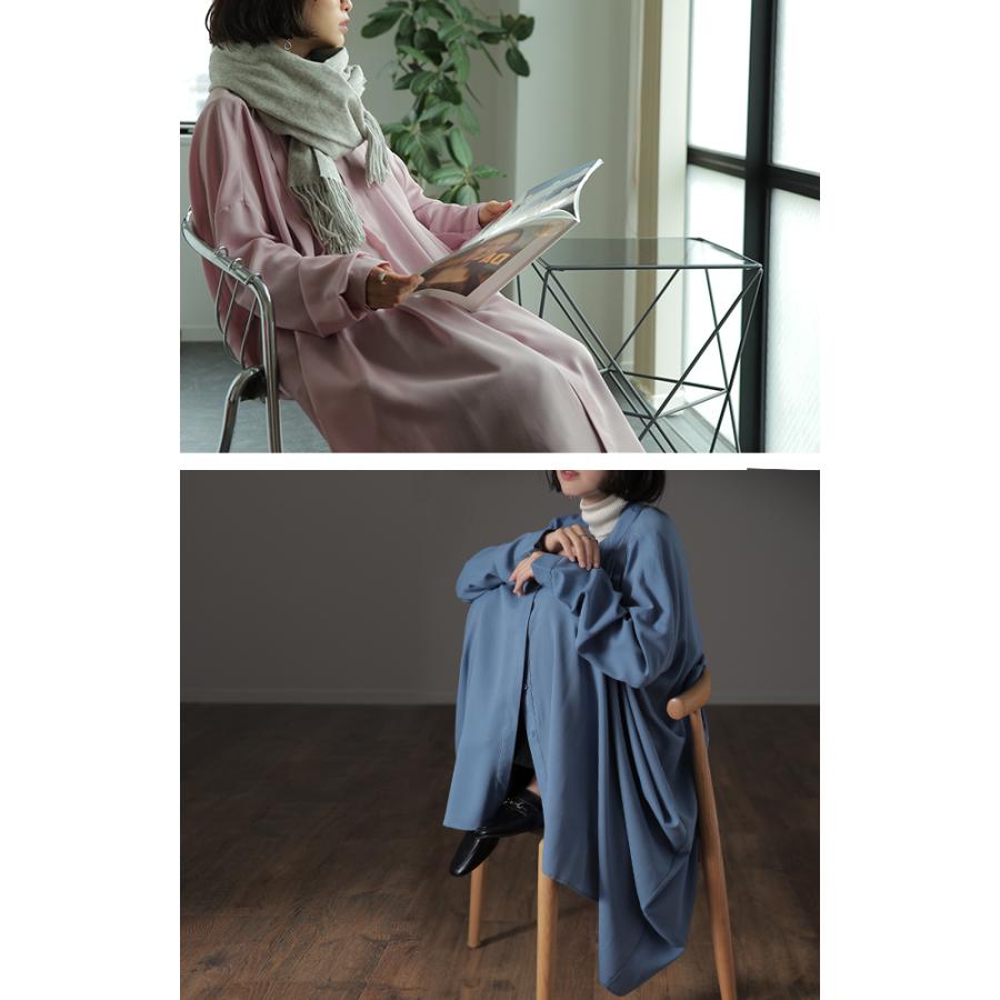 ワンピース レディース ワンピ ロングワンピース シャツワンピース バンドカラー | HUG.U | 19