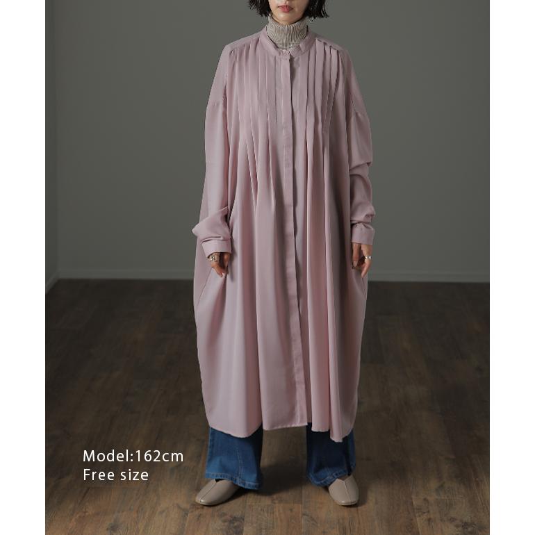 ワンピース レディース ワンピ ロングワンピース シャツワンピース バンドカラー | HUG.U | 23