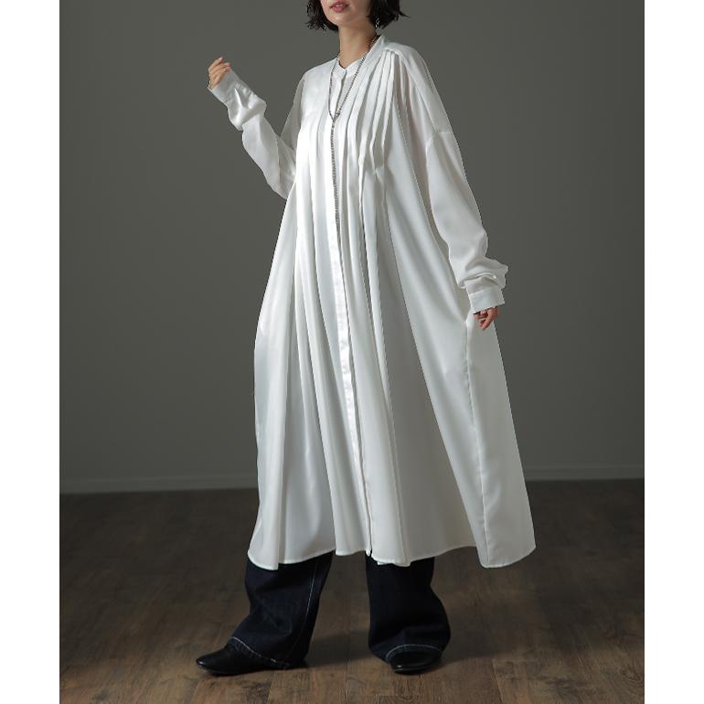 ワンピース レディース ワンピ ロングワンピース シャツワンピース バンドカラー | HUG.U | 08