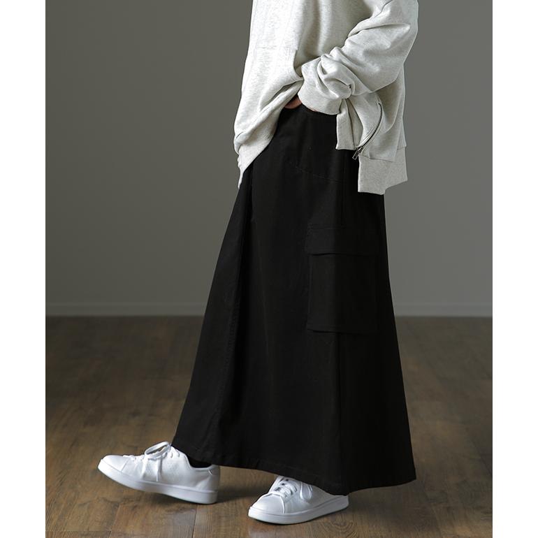 スカート ロング レディース ロングスカート マキシスカート チノ ミリタリー カーゴスカート | HUG.U | 18