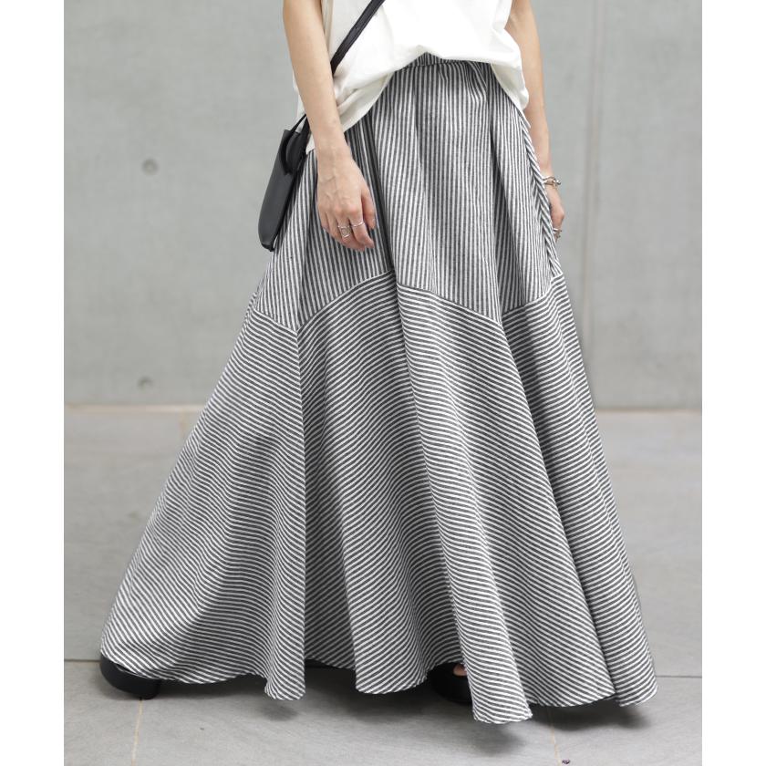 スカート ストライプ ロングスカート ボーダー レディース マキシスカート | HUG.U | 06