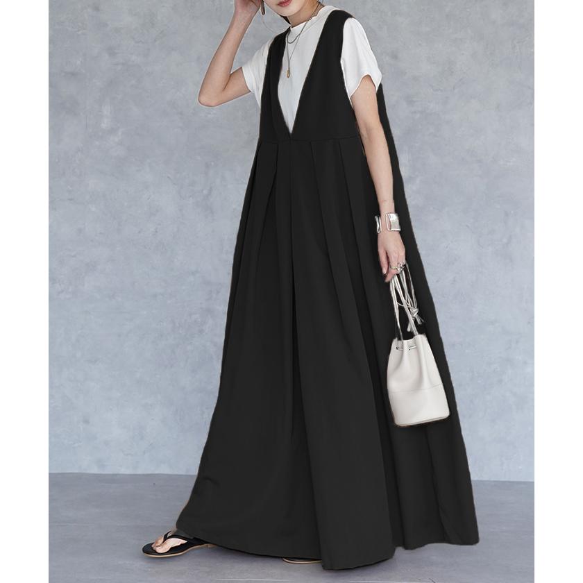 ワンピース ロング ロングワンピース ノースリーブ ジャンパースカート | HUG.U | 09