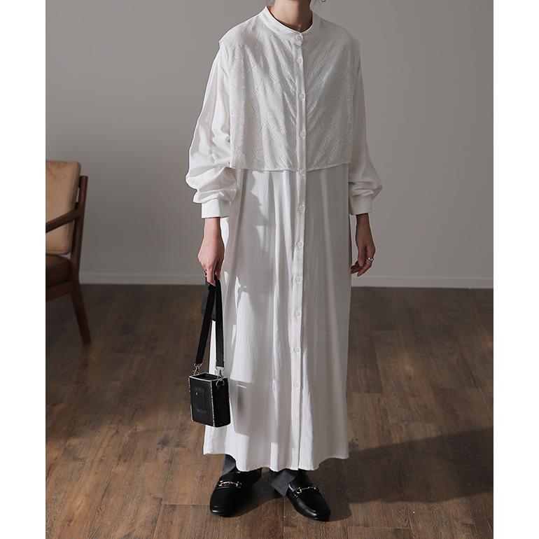 SALE ワンピース レディース ロングワンピース シャツワンピース バンドカラー | HUG.U | 19