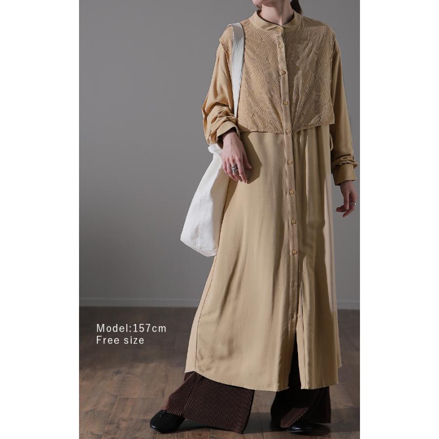 SALE ワンピース レディース ロングワンピース シャツワンピース バンドカラー | HUG.U | 05
