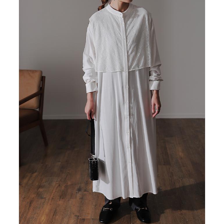 SALE ワンピース レディース ロングワンピース シャツワンピース バンドカラー | HUG.U | 08