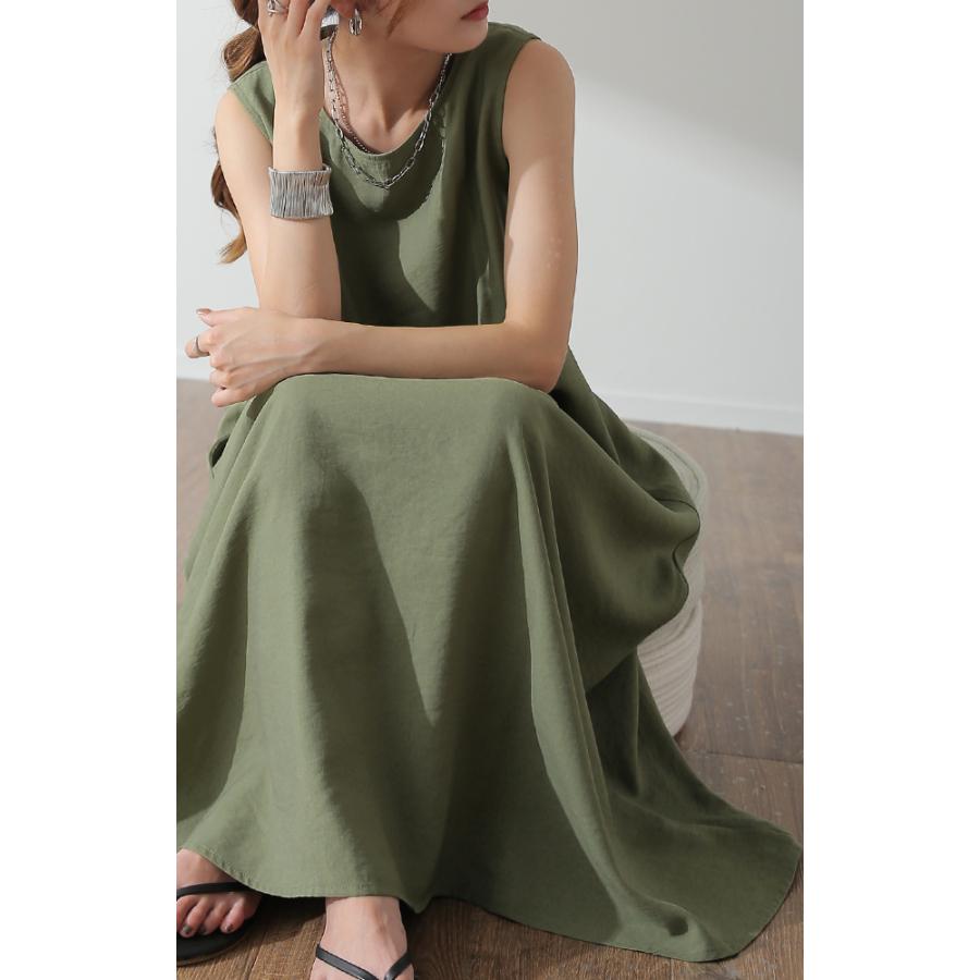 ワンピース レディース ロング ロングワンピース テントワンピ ノースリーブ | HUG.U | 19