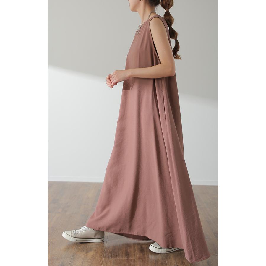 ワンピース レディース ロング ロングワンピース テントワンピ ノースリーブ | HUG.U | 22