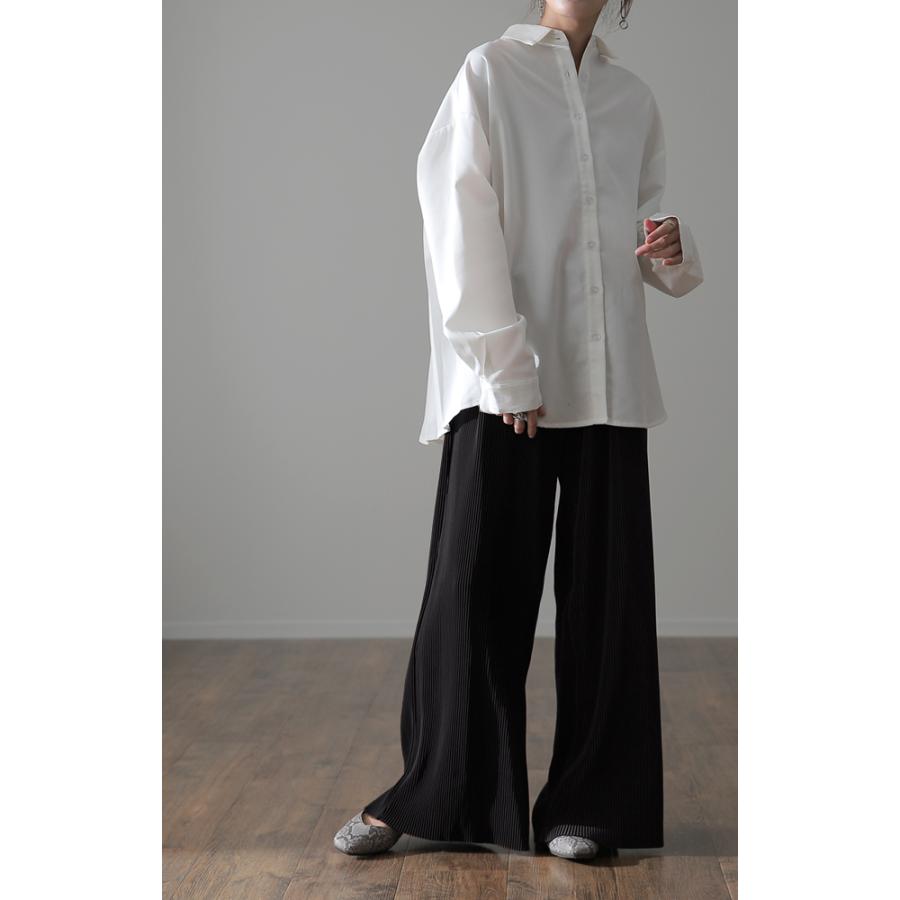 パンツ 切れるパンツ リブパンツ レディース ワイド セルフカット プリーツ パンツ リブ 裾 | HUG.U | 11