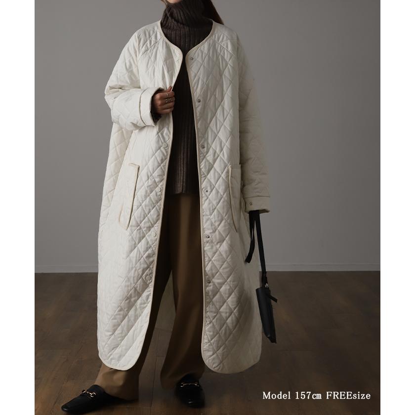 ロングコート キルティング レディース アウター 中綿 コート | HUG.U | 20