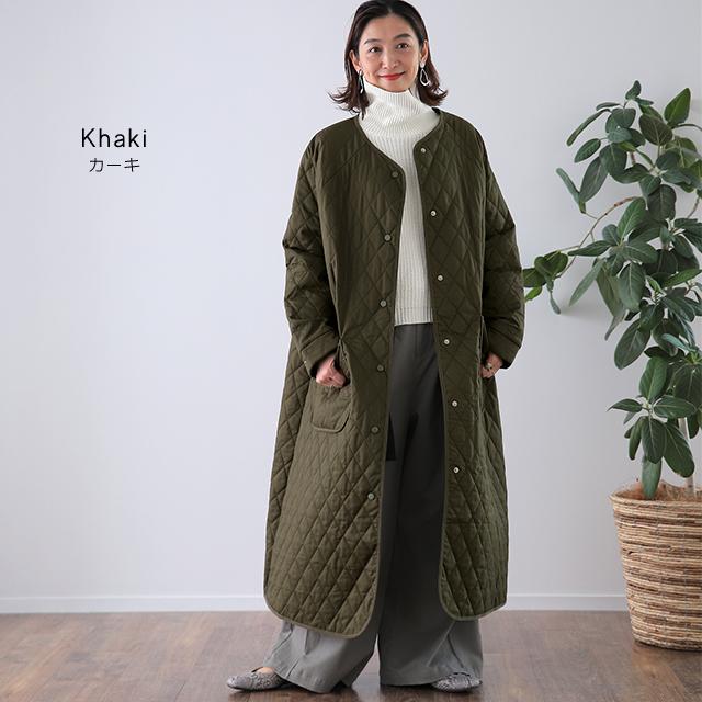 アウター ロングコート キルティング ロング丈アウター レディース 中綿 コート 大人MUSE | HUG.U | 11