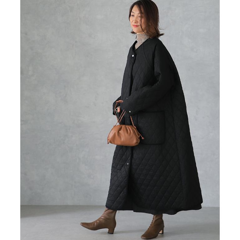 アウター ロングコート キルティング ロング丈アウター レディース 中綿 コート 大人MUSE | HUG.U | 15