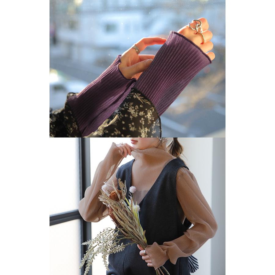 トップス シアーインナー 長袖 タートルネック シアー インナー ラメ ハイネック 重ね着 きれいめ | HUG.U | 12