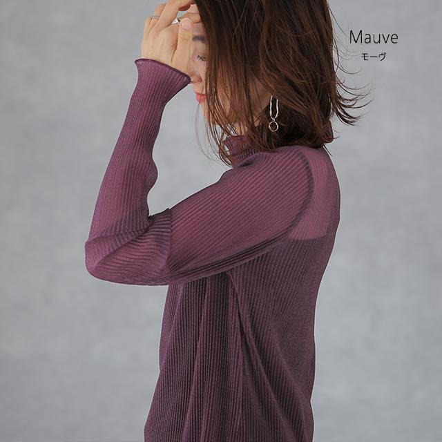 タートルネック 透け トップス ラメ ハイネック 長袖 きれいめ 大人MUSE | HUG.U | 19