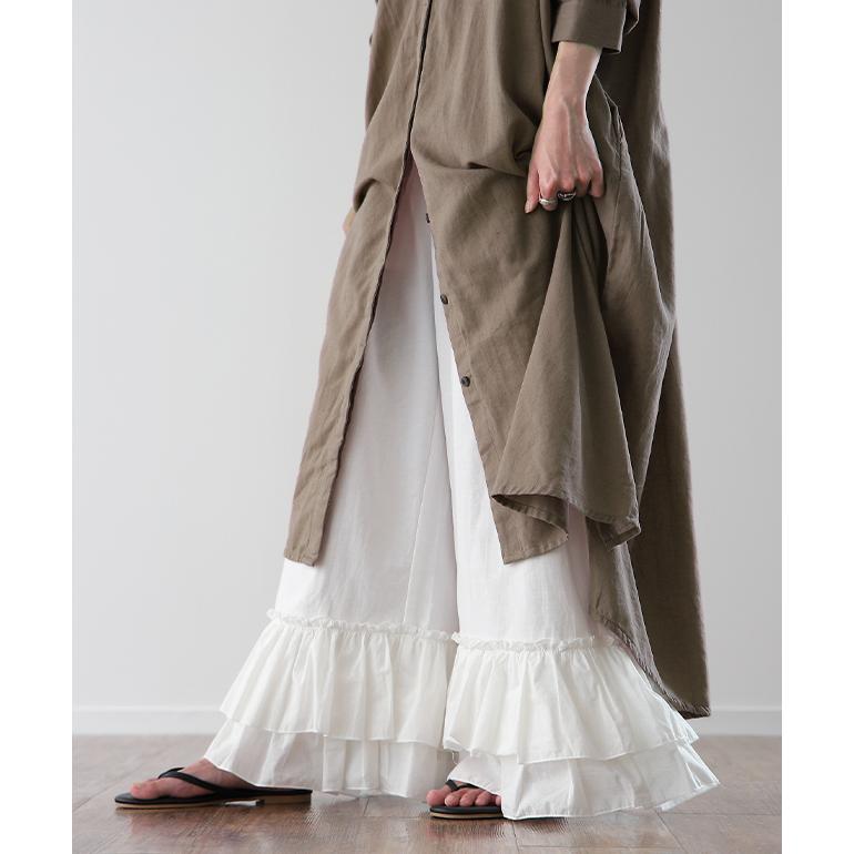 ペチパンツ ロング フリル コットン 綿 パンツ レディース 大きいサイズ レイヤード | HUG.U | 06