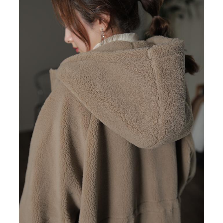 ボアコート ロング アウター ロングコート フード レディース ロングアウター ボアパーカー OUTER2410 | HUG.U | 10