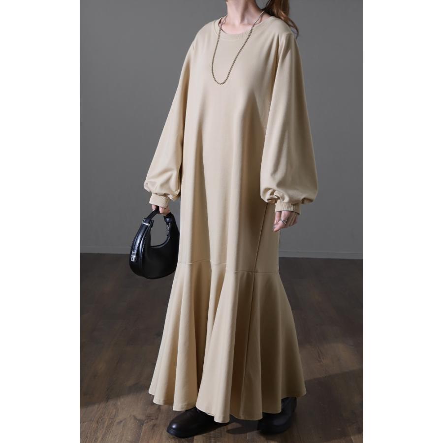 ワンピース レディース マーメイド 長袖 ワンピ 黒 ロングワンピース Aライン ロング | HUG.U | 22