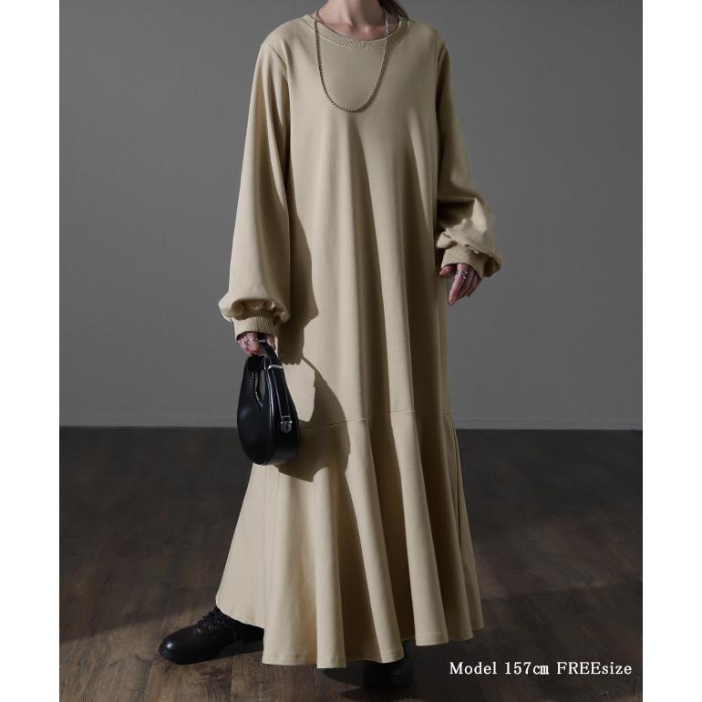 ワンピース レディース マーメイド 長袖 ワンピ 黒 ロングワンピース Aライン ロング | HUG.U | 10