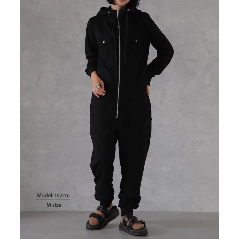 オールインワン レディース つなぎ サロペ パーカー スウェット 部屋着 | HUG.U | 07