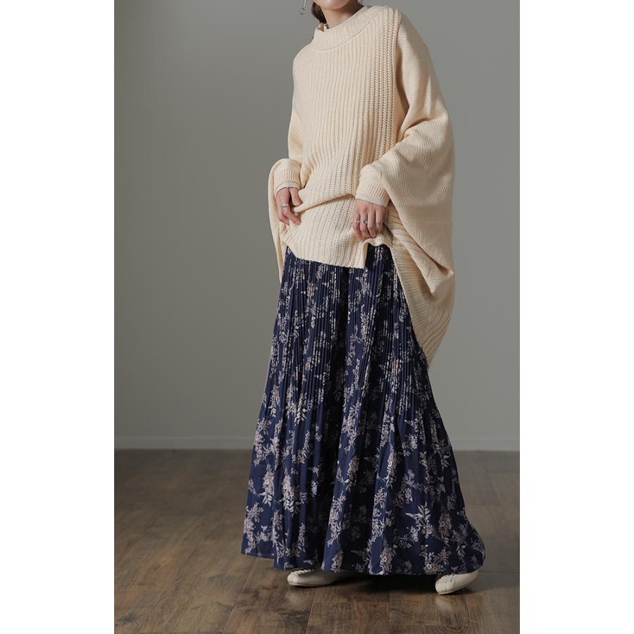 スカート 裏起毛 ロング  レディース ロングスカート プリーツ チェック シフォン 2411sl | HUG.U | 14