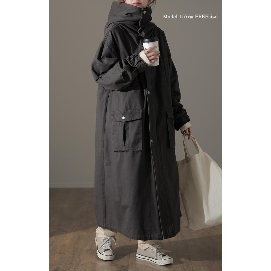 アウター コート ロングコート マウンテンパーカー ロング ミリタリーコート コーデ | HUG.U | 06