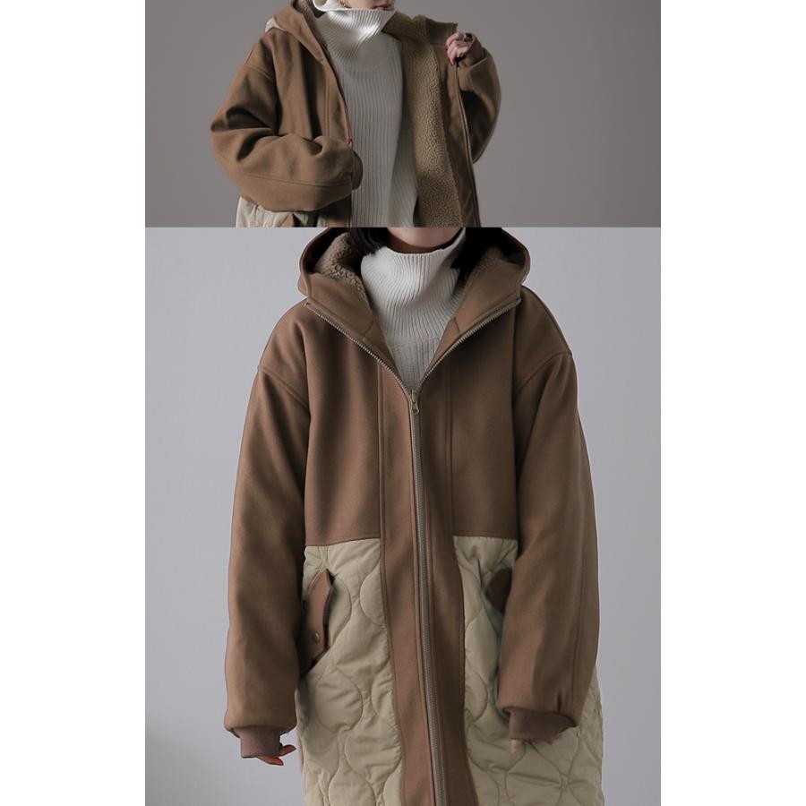 アウター レディース リバーシブル キルティング コート レディース モッズコート ボア | HUG.U | 12