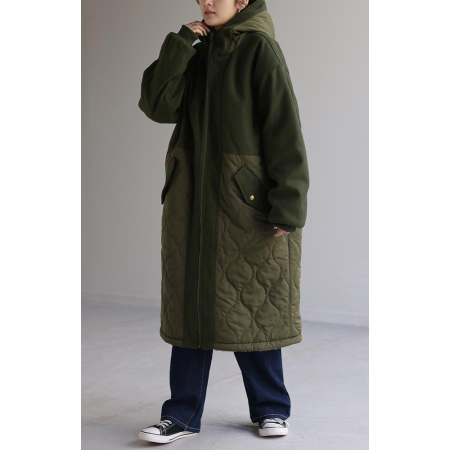 アウター レディース リバーシブル キルティング コート レディース モッズコート ボア | HUG.U | 06