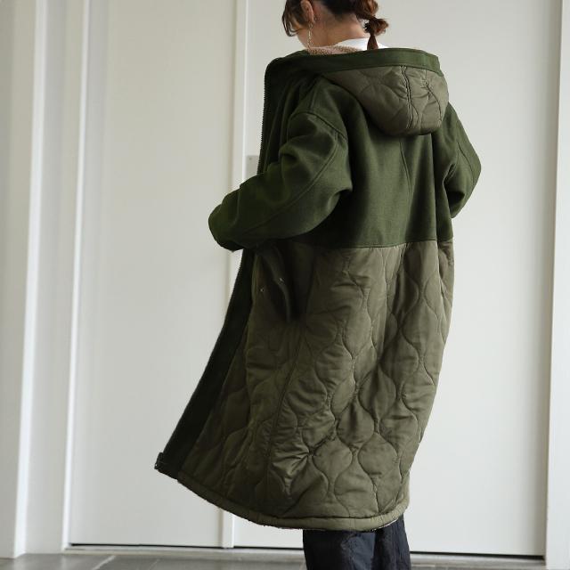 アウター レディース リバーシブル キルティング コート レディース モッズコート ボア | HUG.U | 08