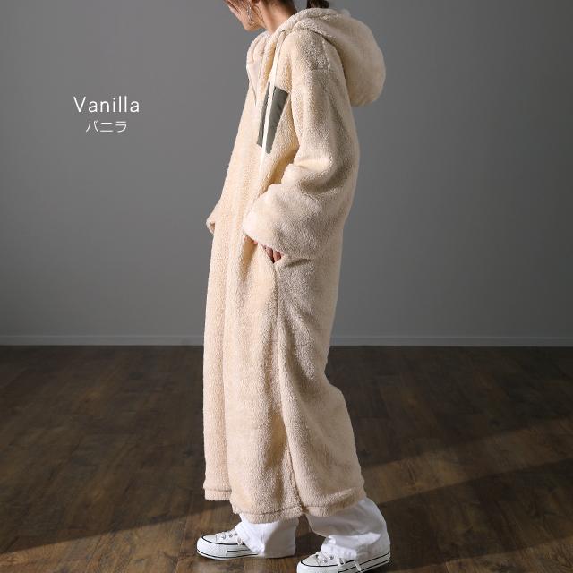 ワンピース ロング 長袖 レディース 着る毛布 ボア ロングワンピース パーカーワンピ | HUG.U | 15