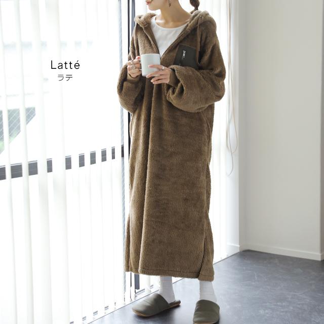 ワンピース ロング 長袖 レディース 着る毛布 ボア ロングワンピース パーカーワンピ | HUG.U | 16