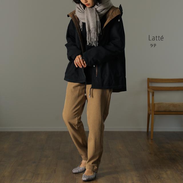 パンツ 裏起毛 ボトムス レディース ロング ゴム テーパード スリット 裏ボア | HUG.U | 16