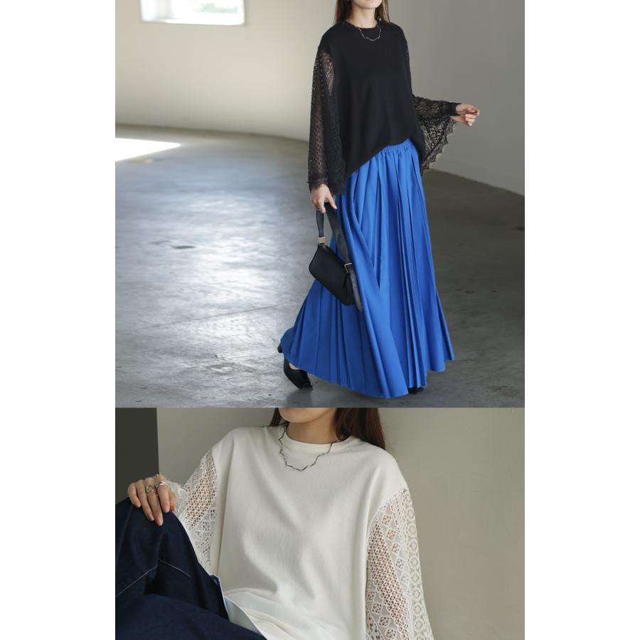 ニット トップス レディース レース レーストップス ケープ シアー ブラック | HUG.U | 15