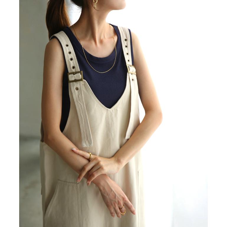 サロペット スカート レディース ジャンパースカート 無地 オールインワン | HUG.U | 14