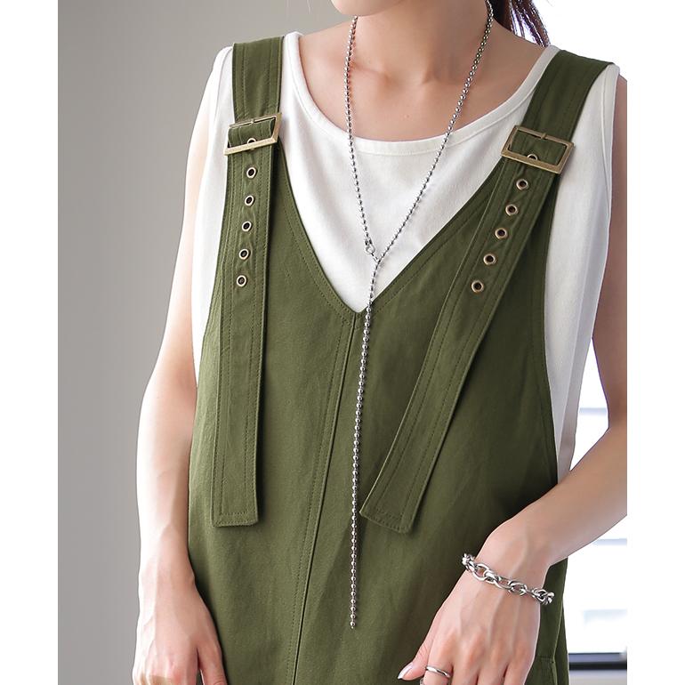 サロペット スカート レディース ジャンパースカート 無地 オールインワン | HUG.U | 07