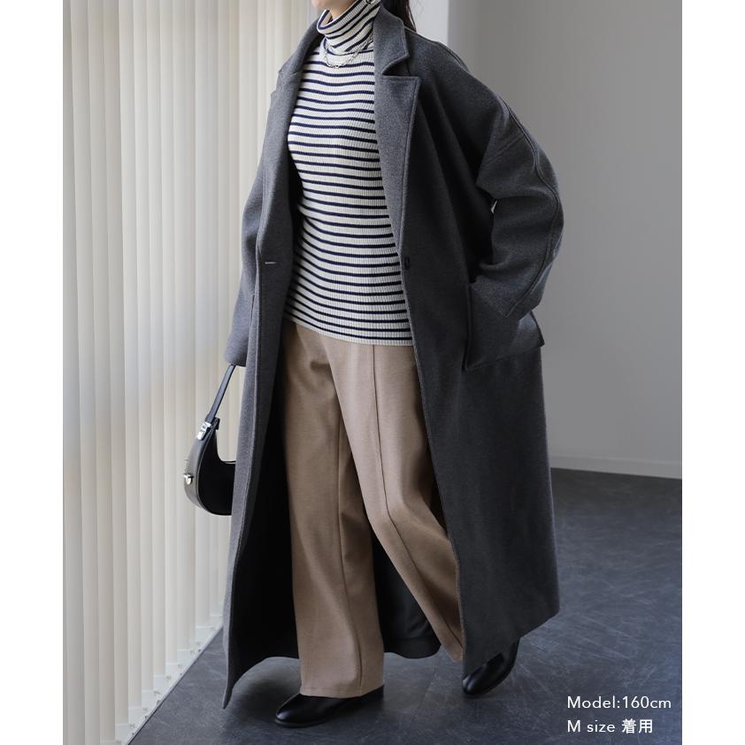 パンツ レディース セミフレア あったか ロング 微起毛 フレアパンツ ボトムス ストレートパンツ ゴム | HUG.U | 19