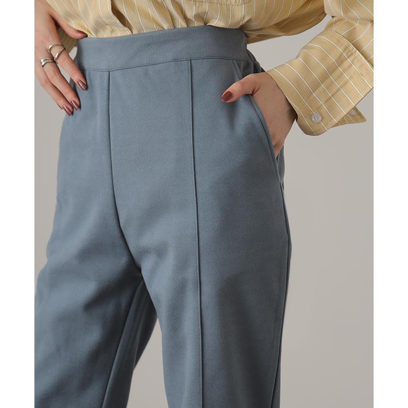 パンツ レディース セミフレア あったか ロング 微起毛 フレアパンツ ボトムス ストレートパンツ ゴム | HUG.U | 22