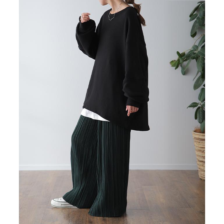 トレーナー レディース 裏起毛 スウェット トップス 裏シャギー 体型カバー 極暖 | HUG.U | 08