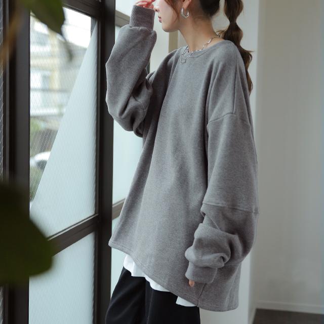 トレーナー レディース 裏起毛 スウェット トップス 裏シャギー 体型カバー 極暖 | HUG.U | 10