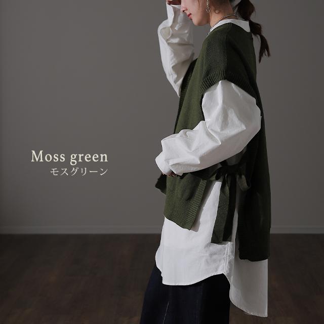 ベスト レディース ニット レイヤード ニットベスト セーター サイドリボン 重ね着 | HUG.U | 15