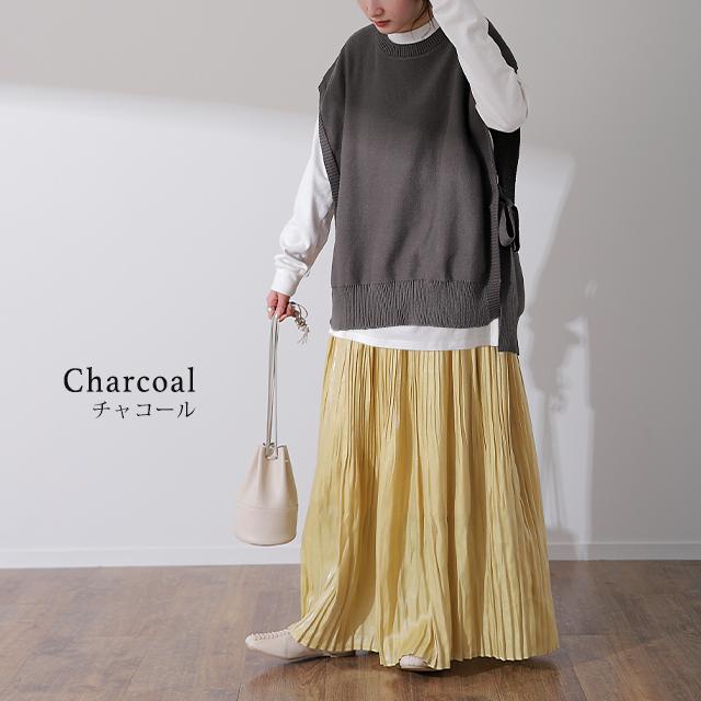 ベスト レディース ニット レイヤード ニットベスト セーター サイドリボン 重ね着 | HUG.U | 21