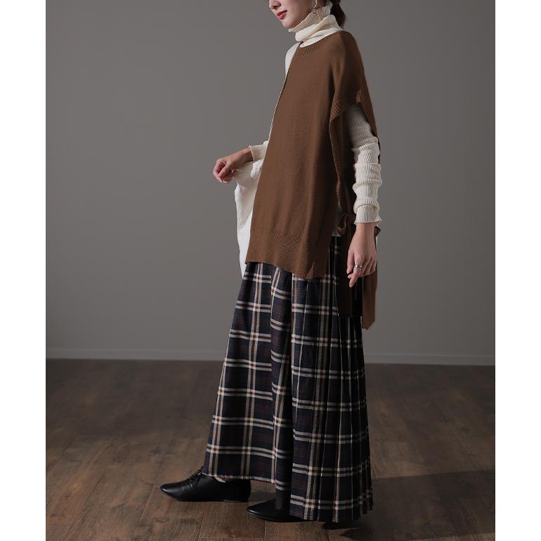 ベスト レディース ニット レイヤード ニットベスト セーター サイドリボン 重ね着 | HUG.U | 23