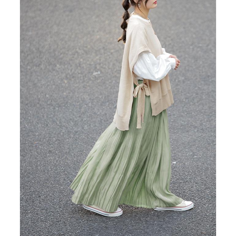 ベスト レディース ニット レイヤード ニットベスト セーター サイドリボン 重ね着 | HUG.U | 13