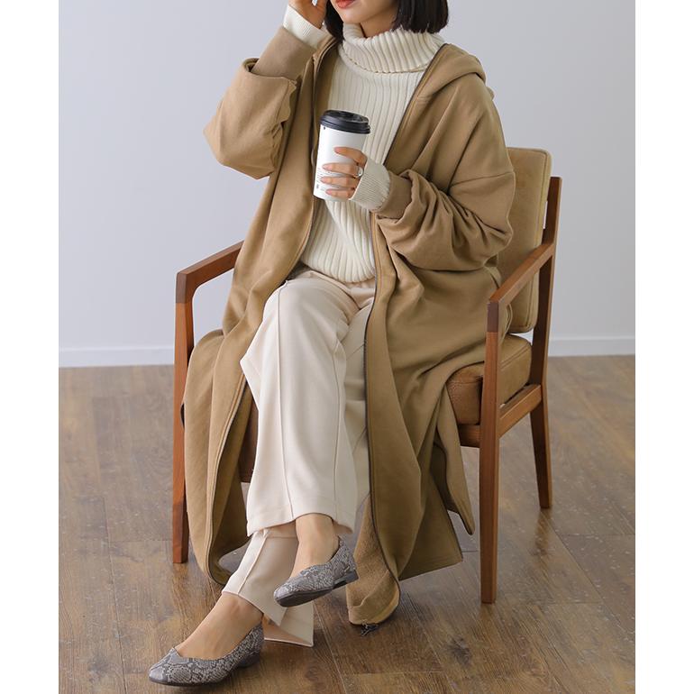 パーカー ロングワンピース ロングワンピ ロングパーカー アウター スウェット | HUG.U | 19