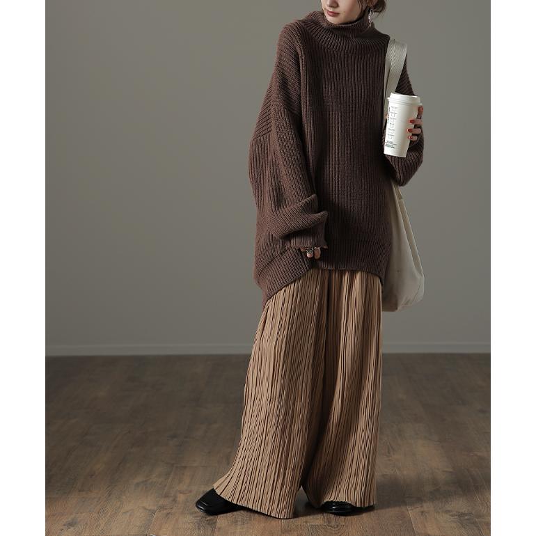 パンツ レディース ボトムス プリーツ ワイドパンツ ワイド プリーツパンツ ワイドパンツルック | HUG.U | 18