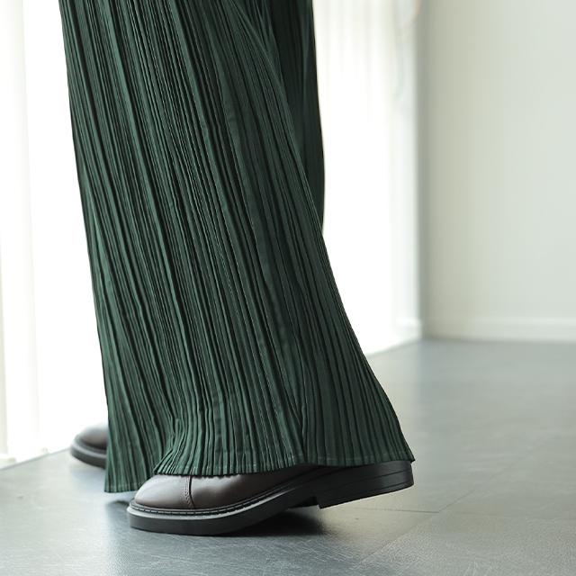 パンツ レディース ボトムス プリーツ ワイドパンツ ワイド プリーツパンツ ワイドパンツルック | HUG.U | 20