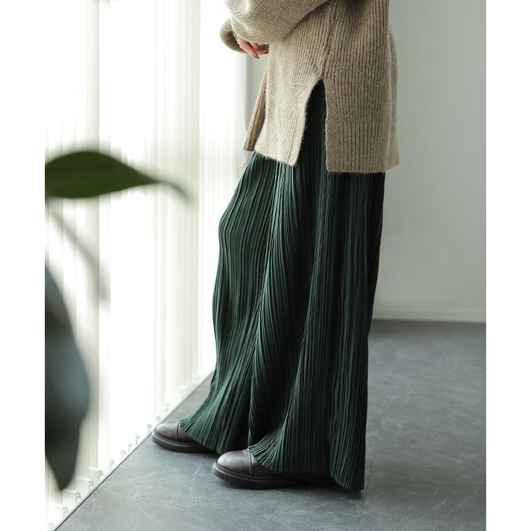パンツ レディース ボトムス プリーツ ワイドパンツ ワイド プリーツパンツ ワイドパンツルック | HUG.U | 11