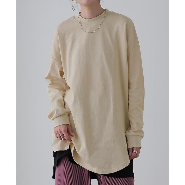 カットソー レディース レイヤード トップス モックネック インナー ロンT 長袖 Tシャツ | HUG.U | 11