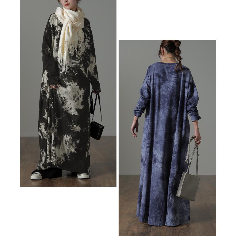ワンピース レディース  ロングワンピース タイダイ柄 マキシワンピース | HUG.U | 21