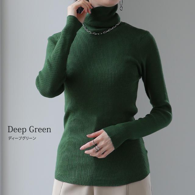 ニット 綿 リブ タートル インナー レイヤード リブニット レディース 長袖 | HUG.U | 37
