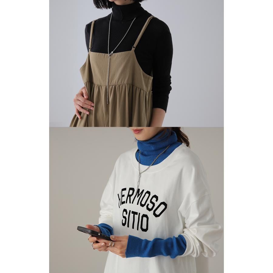 ニット 綿 リブ タートル インナー レイヤード リブニット レディース 長袖 | HUG.U | 24